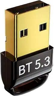 Bluetooth 5.3 Adapter for PC, 7 Device Simultaneous Connection, Wireless Bluetooth Receiver for Mouse,Keyboard,Headphones, Plug and Play, Compatible with Windows 11,10,8.1,MacO