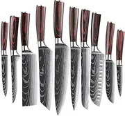TooToo 8 PCS Kitchen Knives Set Stainless Steel Japanese Damascus Pattern Chef Knife