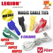 Wire Management Cord Organizer Hook & Loop Cable Ties Nylon Strap