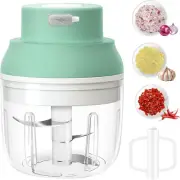Electric Garlic Chopper 250ML, Mini Vegetable 2 1 Food Mincer with Egg Beater,