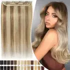 One Piece 100% Real Remy Human Hair Extensions Clip In/On 3/4 Full Head Weft AU