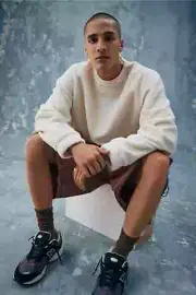 Standard Cloth NWT Men's Light Sand Free Throw Pile Fleece Sweatshirt Size Large