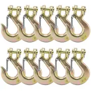 3/8 Safety Chain Hooks，Heavy Duty Forged G70 Clevis Slip Hook with Safety