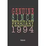 GENUINE SINCE FEBRUARY 1994: NOTEBOOK