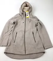 NEW 1 MADISON KNIT JACKET WOMENS SMALL FULL ZIP HOODED JACKET SHERPA LINED HOOD