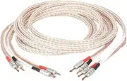 A Pair of 12TC HiFi Speaker Cables with 2 Banana Plugs to 2/4 Banana Jacks, Speaker Cable bi-Wire Speaker Cable(2 to 4,2m)