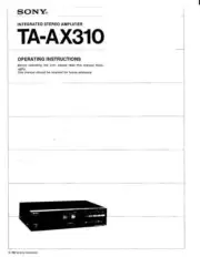 Sony TA-AX310 Amplifier / Receiver Owners Instruction Manual