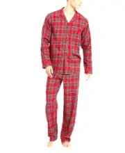 Family PJs Men's SZ L Brinkley RED Plaid Christmas Holiday Pajama Set Cotton NWT