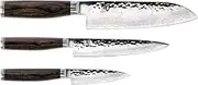 Kai Shun Premier 3 Piece Santoku Kitchen Knife Set, Stainless Steel, TDMS310