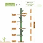 2024 hot Cat Tree 5-Tier Floor to Ceiling Cat Tower Cactus Tall Climbing Tree