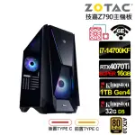 【NVIDIA】I7廿核RTX 4070 TI SUPER{銀河系ZL92C}水冷電競電腦(I7-14700KF/技嘉Z790/32G D5/1TB/WIFI)