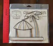 Classic Motifs 6 Inch Tiki Hut/Palm Tree Craft Holder With Dowel