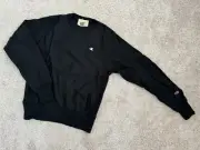 Champion Reverse Weave Classic Crew Neck Fleece Sweatshirt, Black Mens Size XS