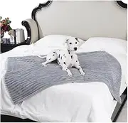 Waterproof Blanket Natural Grey XXL Dog Blanket for Small Dogs, Washable Double Sided Pet Blanket with Milk Plush and Super Soft Velvet, Pee Proof Calming Dog Blanket for Couch Protection