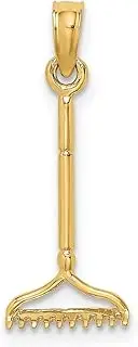[JewelryWeb] 8.9mm Gold 3 d Landscape Rake Garden Tool Charm