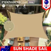 Rectangle Sun Shade Sail Shade Cloth Extra Heavy Duty 98% UV Block Grey Shade
