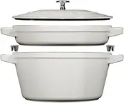 [STAUB] 40508-385 Stackable Cocotte Campagne Large Cast Iron Pot, Grill IH Compatible