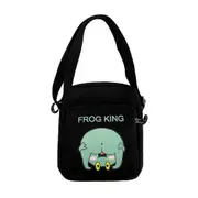 Frog King Pattern Single Shoulder Bag Handbag Messenger Bag (Black)
