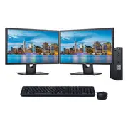 Dell 7060 Micro Desktop PC i5-8500 3.0GHz 8GB RAM 256GB SSD + Dual 22" Dell Monitor - Refurbished