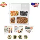 Convenient 4-Section To-Go Containers - 40 Plastic Boxes for Meal Prep & Storage