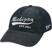 在飛比找PChome24h購物優惠-NCAA 帽子 密西根 牛仔黑 刺繡LOGO 老帽 棒球帽 