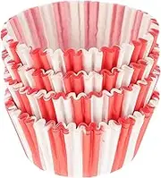 Cabilock 100pcs Striped Paper Baking Cupcake Liners, Muffin Cases for Desserts, Assorted Colours, 2.7 x 6.5 Inches