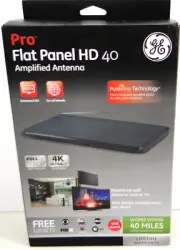 GE PRO Amplified Indoor Antenna 40 MILES of Broadcast Source FREE HDTV 1080P 4K