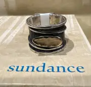 NWT Sundance Catalog Silver Gold “Golden Gem Ring” Size 6 $198