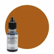 Tsukineko StazOn solvent-based Ink Refill 15ml Reinker 043 saddle brown
