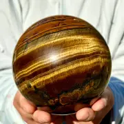 4.22LB Natural Tiger Eye Stone Crystal Ball Quartz Healing Sphere Décor