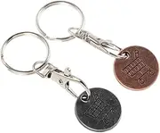 [COMPUKAS] 2Pcs Shopping Trolley Token Key Ring Durable Keychain for Supermarket Carts Portable Tokens with Unique Design for Keys and Bags