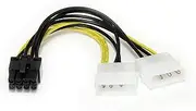 StarTech.com LP4PCIEX8ADP 6-Inch LP4 to 8 Pin PCI Express Video Card Power Cable Adapter