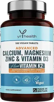 Calcium Magnesium Zinc and Vitamin D Plus Vitamin K2 MK-7 Tablets - Osteo Supp