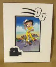 BETTY BOOP CARHOP PICTURE W/ Pudgy Rollerskates Diner 8"x10" Matted Die-Cut Art