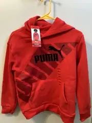 Youth NWT " Puma" red/ blk pullover long sleeve hoodie. Size M 10/12