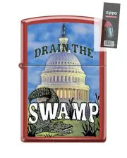 Zippo 82034 drain the swamp alligator capitol building Lighter + FLINT PACK