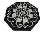 12" Marble Table Top Mother of Pearl Inlay Handmade Work Office Side Table Decor