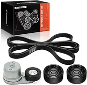 Engine Serpentine Belt Drive Kit Compatible with Chevrolet Silverado 2500 HD 3500 HD 2014-2016 & GMC Sierra 2500 HD 3500 HD 2013-2016, 6.6L