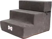 Dog Steps For Bed Sofa, High Density Foam Pet Stairs 3 Steps, Non-Slip Pet Ramp With Removable Washable Cover For Dogs And Cats