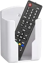 Remote Control Rack Holder White Wall-Mounted Organizer Self Adhesive Media Storage Box Case for Air Conditioner Controller, Suitable for TV Remote Controls, Pens, Keys, Toothbrushes (White)