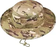 [M MAONIANTAN] Boonie Military Style Camouflage Hat Windproof Drawstring Foldable Brim Camo 7 1/2-7 5/8, Camouflage, 60/61 cm