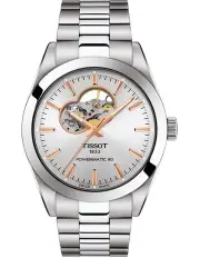 [Tissot] Gentleman Powermatic 80 Open Heart T1274071103101 Watch in Silver