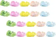 KOMBIUDA 20pcs Mini Glowing Lizard Figurines Resin Animal Statues for Micro Landscape Decor Glow Dark Miniature Lizard Models for Fairy Garden Bonsai and Home Decoration