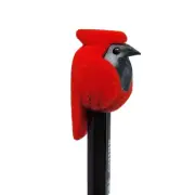 VINTAGE 1980's FLOCKED RED CARDINAL BIRD CHIRP BLACK PENCIL NEVER USED