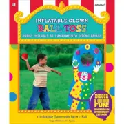 Inflatable Ball Toss Game with Net Clown Party Game Kids Toy