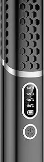 Travel Flat Iron Cordless, Mini Hair Straightener and Curler for On The Go, Portable Size USB-C Rechargeable Grey Straightening Iron (Black1)