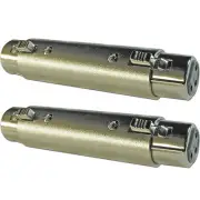 2 NEW 3pin XLR f to female mic microphone cable cord male gender changer coupler