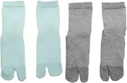 [KESYOO] 2 Pairs Mesh Tabi Socks Japanese Style Two- Finger Socks V- Toe Flip- Flop Big Toe Tabi Socks Fun Novelty Cotton