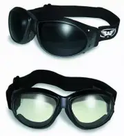 (2 GOGGLES) Motorcycle SUPER DARK & Clear Glasses Sunglasses Burning Man On Sale