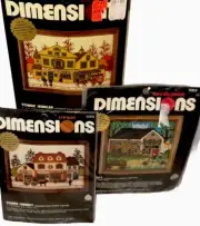 Dimensions CHARLES WYSOCKI Needlepoint Crewel 3-KIT LOT Florist-Jeweler-Chemist